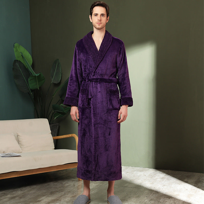 Luxury Double-Sided Coral Fleece Robe