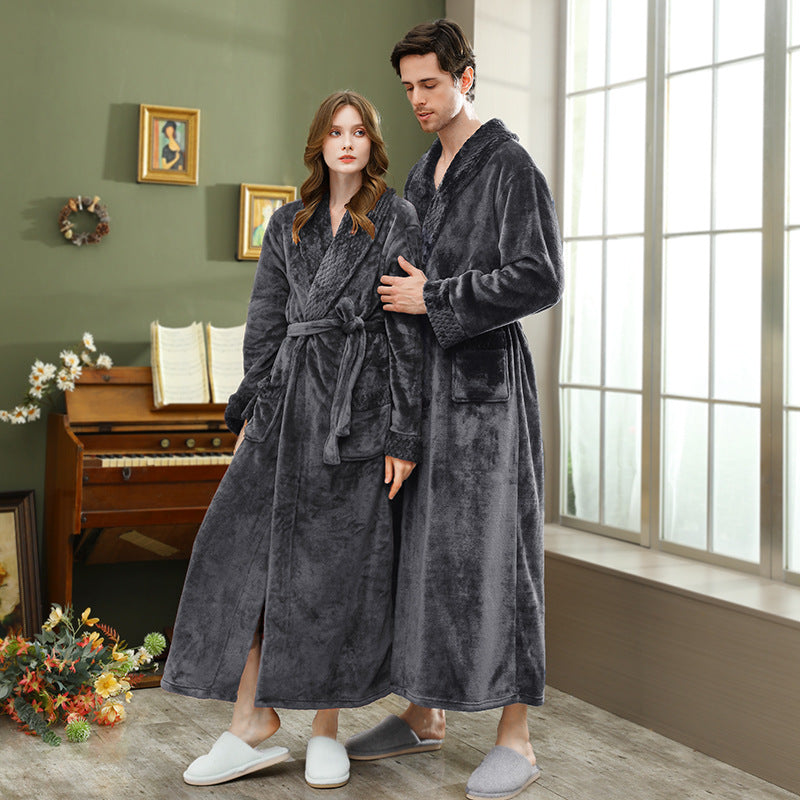 Luxury Double-Sided Coral Fleece Robe