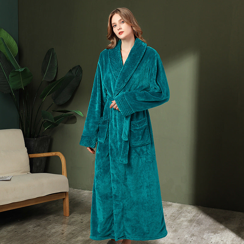 Luxury Double-Sided Coral Fleece Robe