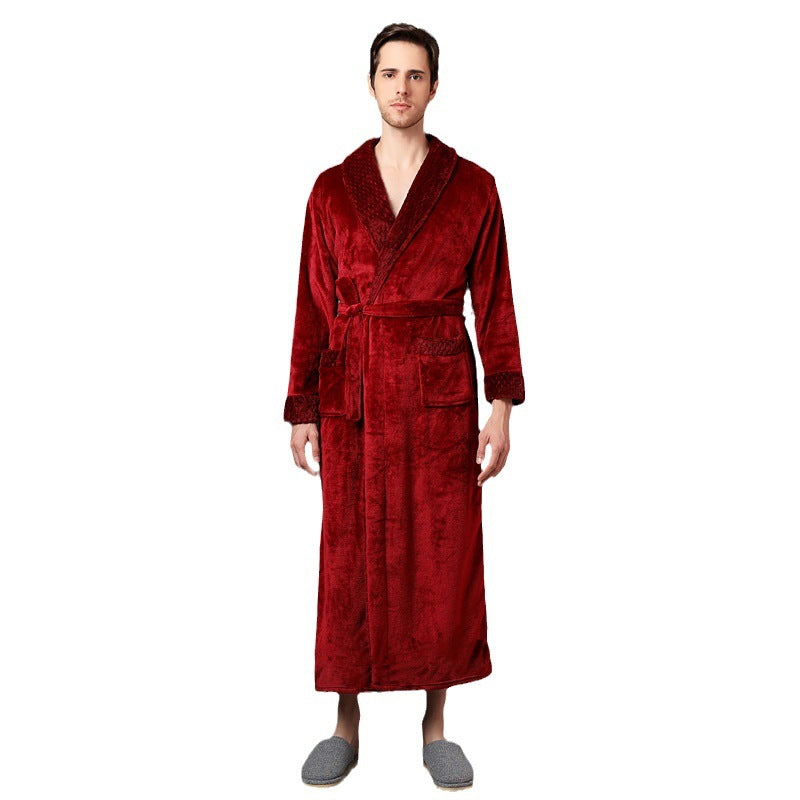 Luxury Double-Sided Coral Fleece Robe