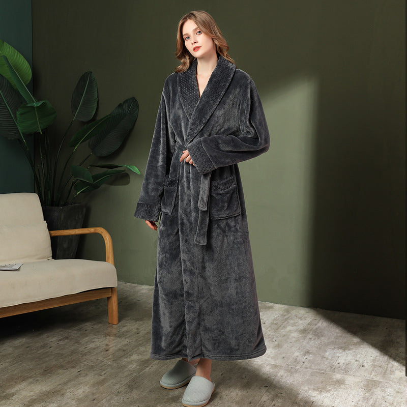 Luxury Double-Sided Coral Fleece Robe