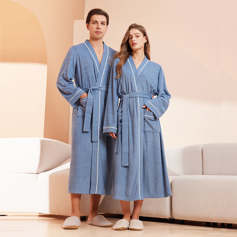Bathrobe men's and women's towel fabric yukata