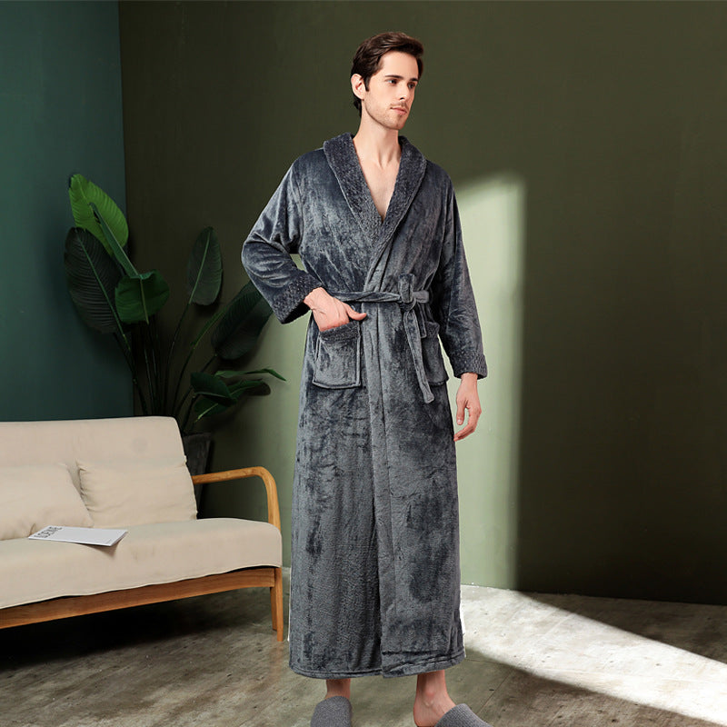 Luxury Double-Sided Coral Fleece Robe