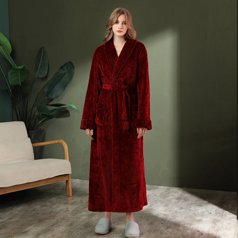Luxury Double-Sided Coral Fleece Robe
