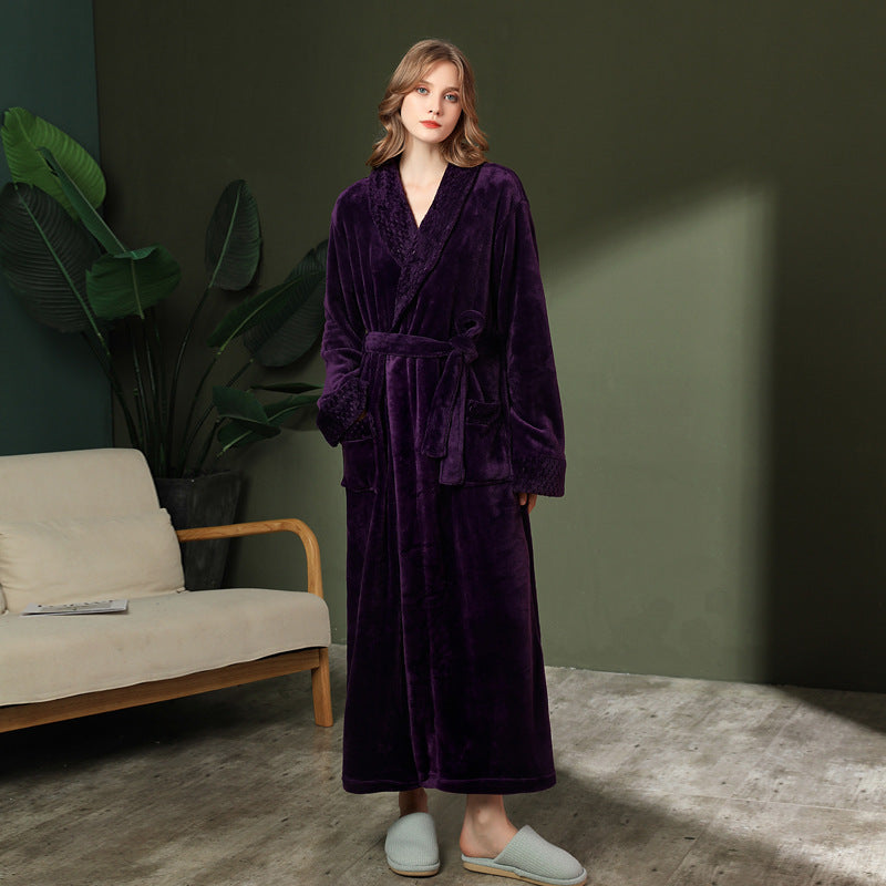 Luxury Double-Sided Coral Fleece Robe