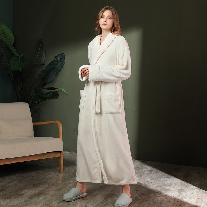 Luxury Double-Sided Coral Fleece Robe