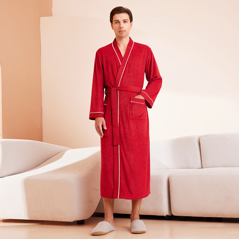 Bathrobe men's and women's towel fabric yukata