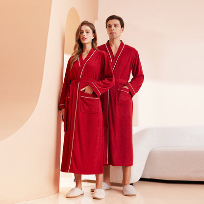 Bathrobe men's and women's towel fabric yukata