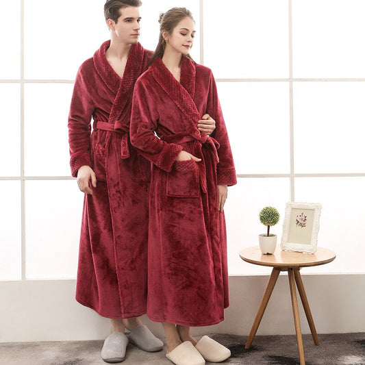 Luxury Winter Flannel Robe Extra Long