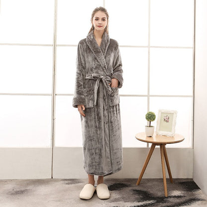 Luxury Winter Flannel Robe Extra Long