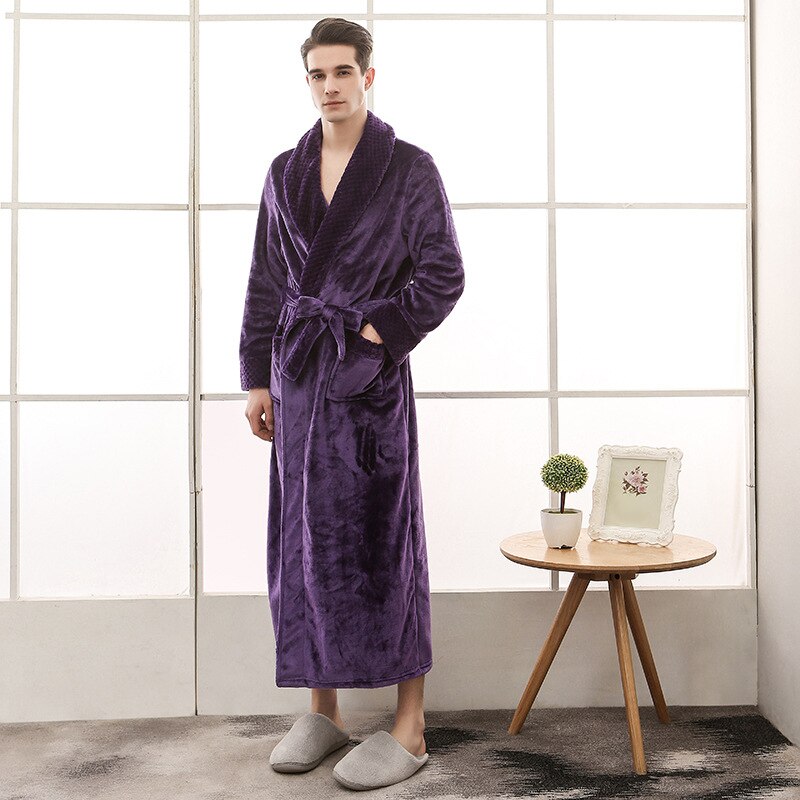 Luxury Winter Flannel Robe Extra Long