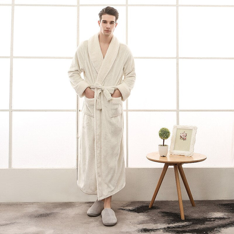 Luxury Winter Flannel Robe Extra Long