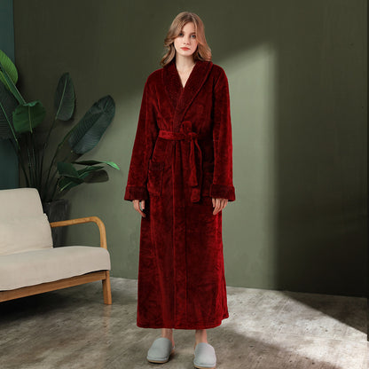 Luxury Double-Sided Coral Fleece Robe