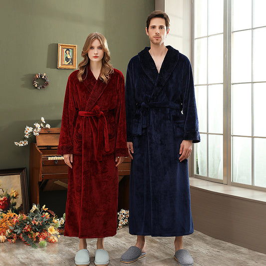Luxury Double-Sided Coral Fleece Robe