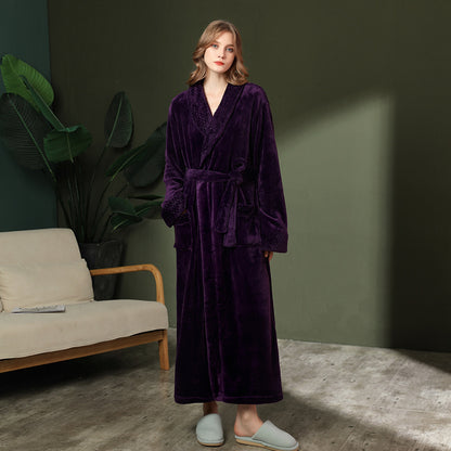 Luxury Double-Sided Coral Fleece Robe