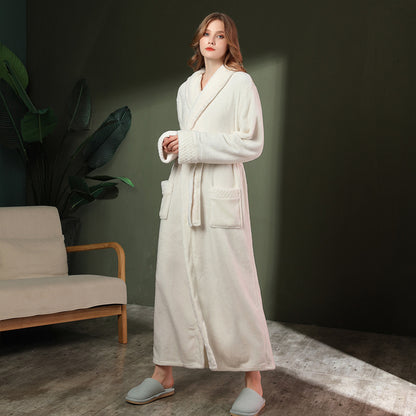 Luxury Double-Sided Coral Fleece Robe